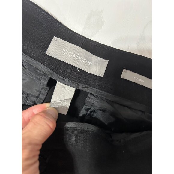 Liz Claiborne Black Petite Wide-Leg Pants Womens Size 8P 1788 - Picture 7 of 7